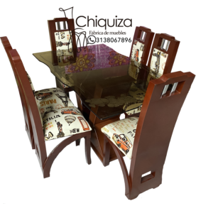 Comedor deco tapizado en la espalda de tubos, caramelo