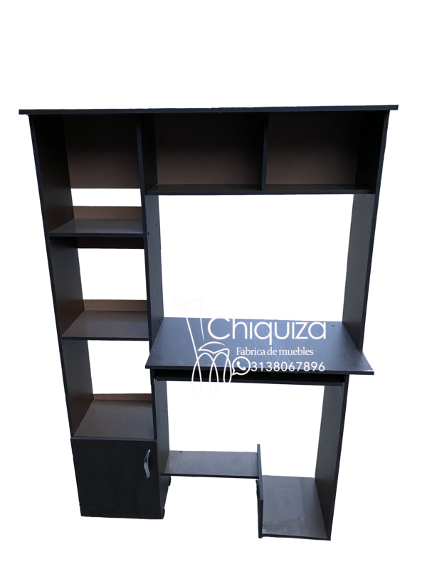Mueble de computador con biblioteca